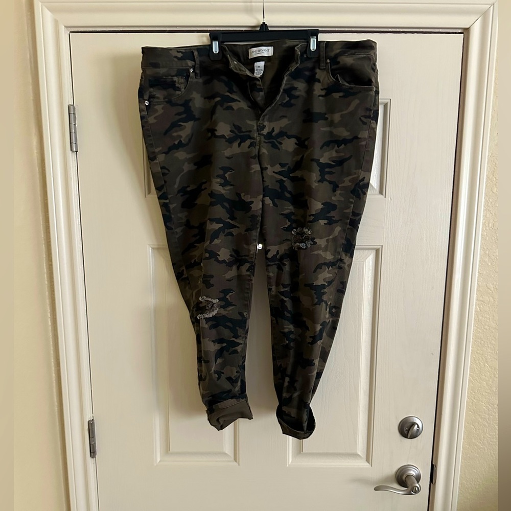 Lane Bryant Camouflage Distressed Jeans